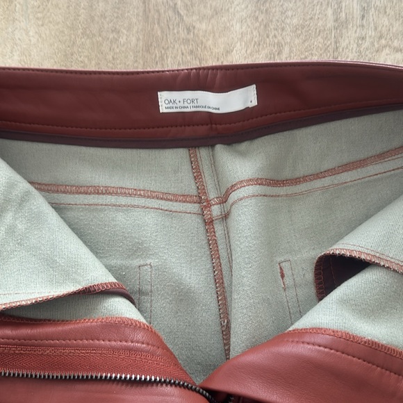 Oak and Fort Wide Leg Vegan Leather Pants - Picture 4 of 6